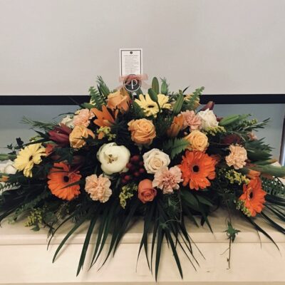 CF033 Terracotta Showl Casket Flowers