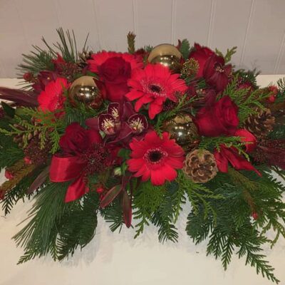 CH062-Lady-in-Red Christmas Arrangement