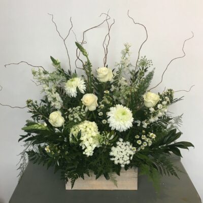 FA034 White Garden Flower Arrangement