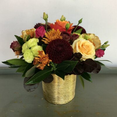 FA039 Gold Ring Flower Arrangement