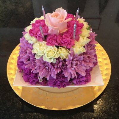FA047 Birthday Cake Flower Arrangement