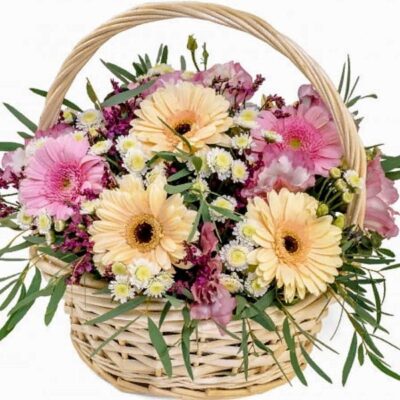 FB010 Gerberas Floral Basket