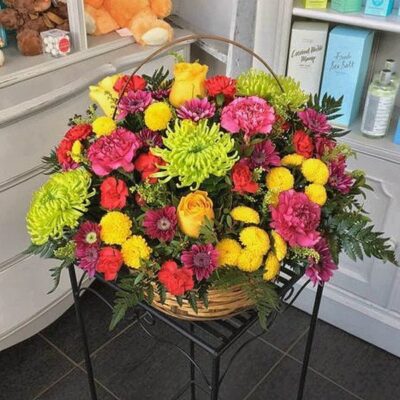 FB012-Musical Box Floral Basket