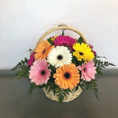 FB016 Gerberas Floral Basket