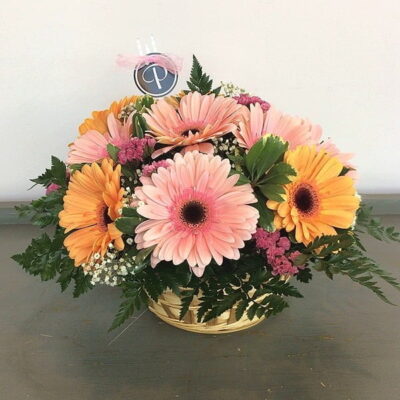 FB017 Gerberas Floral Basket