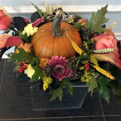 TG017-Festive Centerpiece Thanksgiving Flower Arrangement