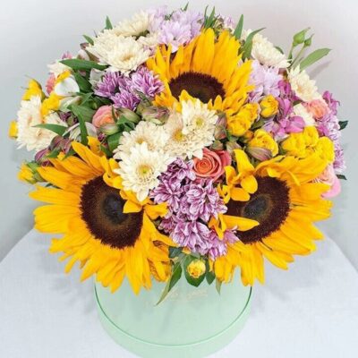 TG025-Thank You Sunflower Hat Box