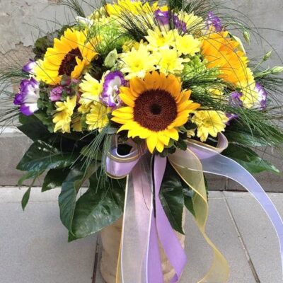 TG031-Mellow Yellow Sunflower Arrangement
