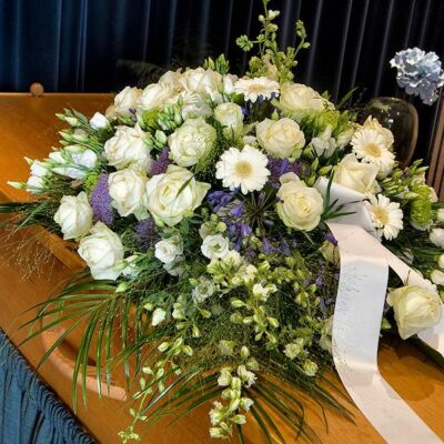 CF010 Dowe Wing Casket Flower Arrangement