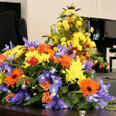 CF020 Live Celebration Casket Flower Arrangement